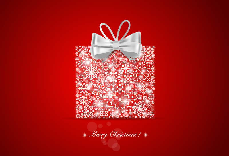 Beautiful snowflake Christmas gift vector material