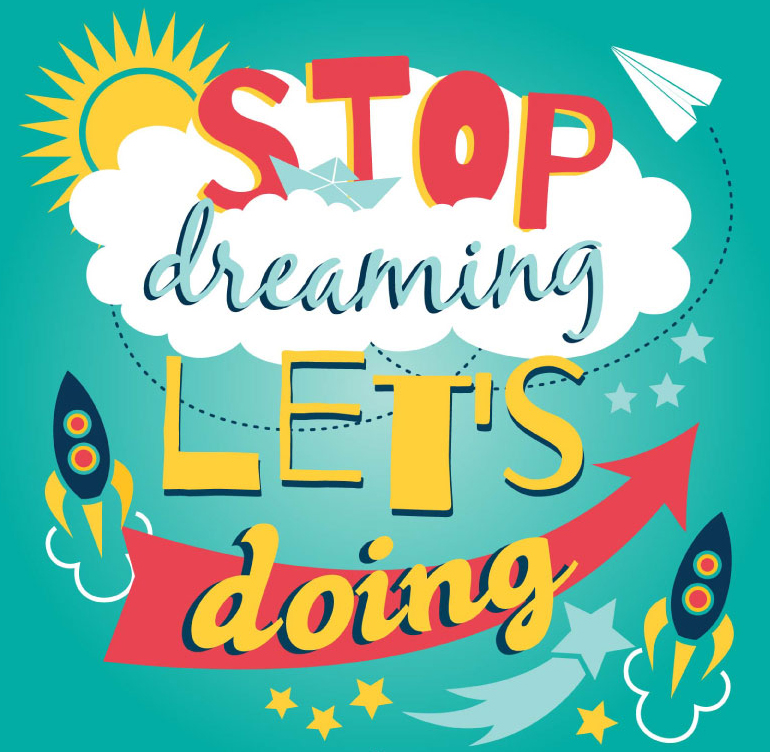 Stop into action fantasy illustrator vector material