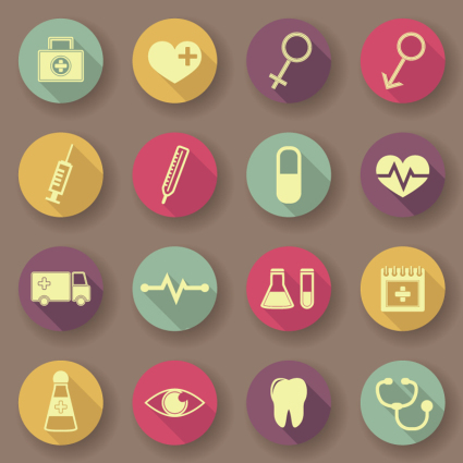 16 of the flat medical icon vector