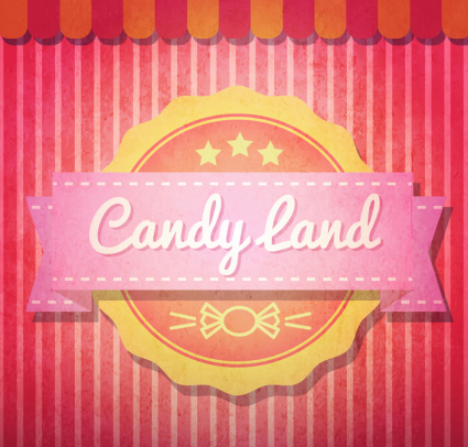 Creative candy label vector material world