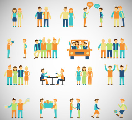 Paragraph 17 cartoon icon vector material Friend