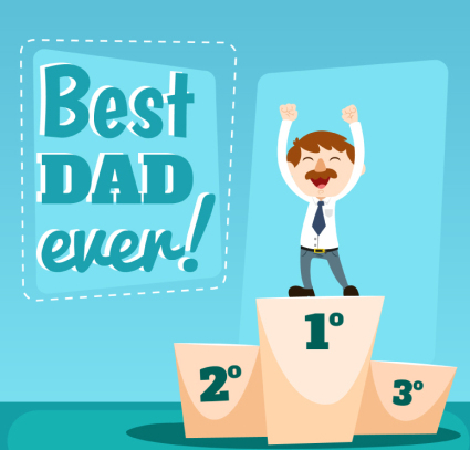 Cartoon Father's Day greeting cards vector