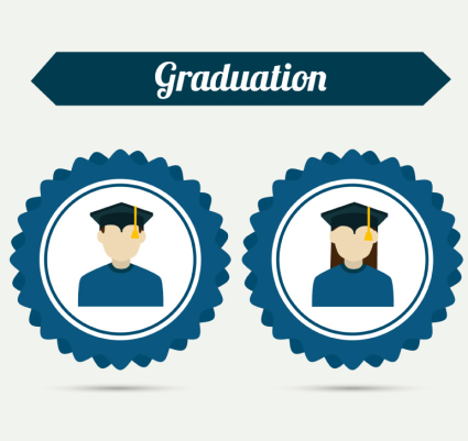 Photos Vector material men and women graduates