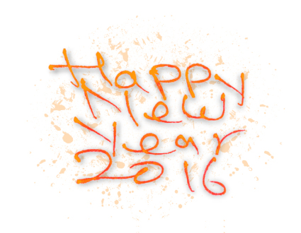 Happy New Year 2016 handwritten WordArt vector material