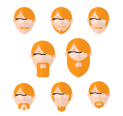 8 Photos Vector orange hair man
