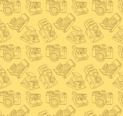 Yellow-painted background vector seamless camera