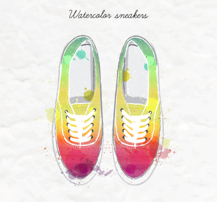 Stained water sports shoes vector material