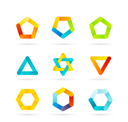 9 color pattern icon vector