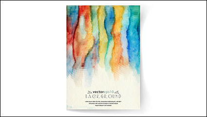 Watercolor doodle card vector material