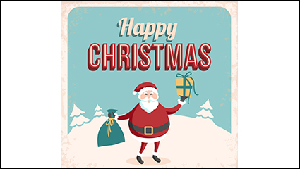 Cartoon Santa Claus snow vector material