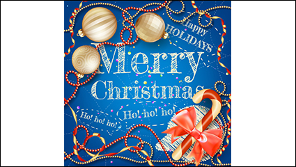 Exquisite lob with Christmas candy cane vector material