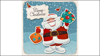 Ziya cartoon Santa Claus greeting vector material