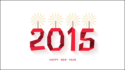 2015 origami candles WordArt vector material