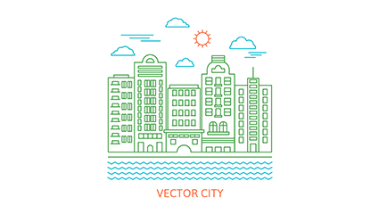 River city building vector