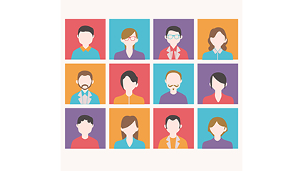 12 square portraits vector material