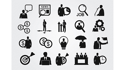 20 of the black business icon vector material