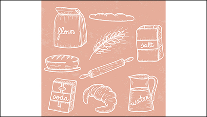 9 white painted baking element vector material