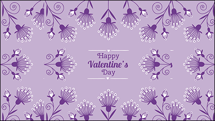 Valentine purple flowers vector material