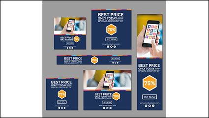 6 fashion APP promotional card vector material