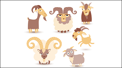6 Cartoon sheep design vector material