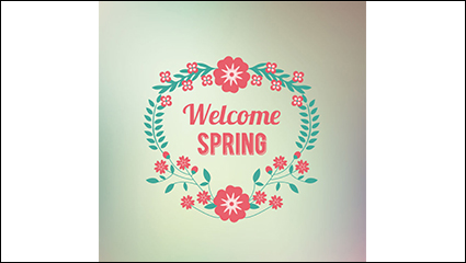 Creative spring wreath vector material