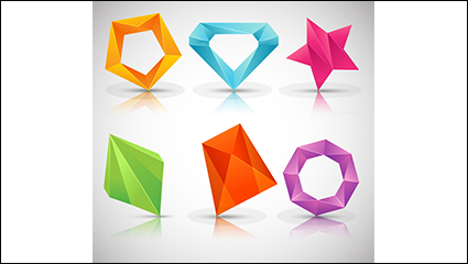 6 color three-dimensional logo design vector material