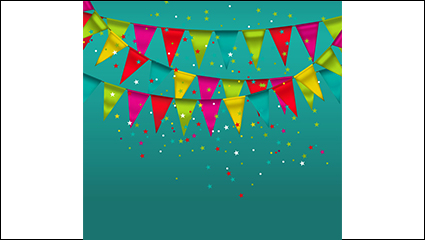 Fine triangular flag background vector drawing