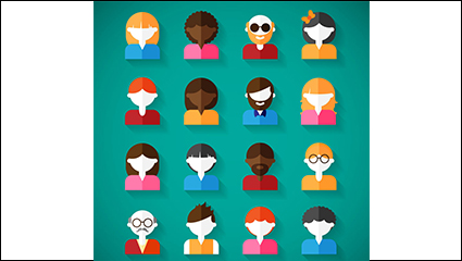 16 of the flat character design vector