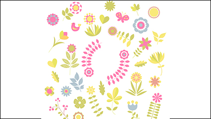 Colorful color flowers vector material