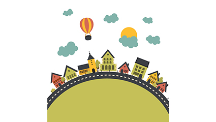 House vector material Cartoon Earth