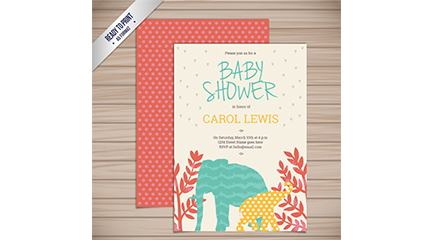 Creative animal welcome baby party invitation card vector map