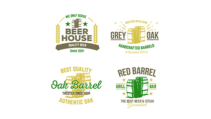 4 retro beer labels Vector