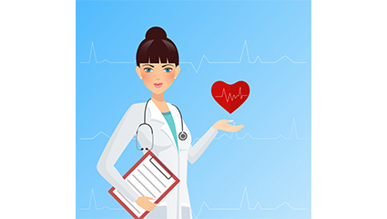 Meatball head vector material female doctor