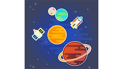 Cartoon stickers vector material universe