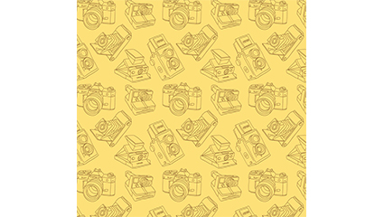 Yellow-painted background vector seamless camera