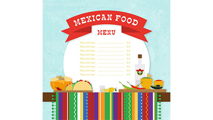 Creative Mexican food menu vector material
