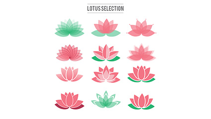 12 Creative lotus icon vector material