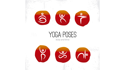 6 yoga posture logo vector material