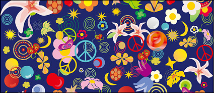 Lovely flowers element vector material