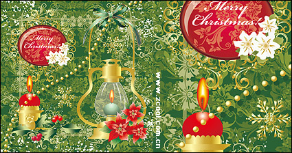 Candlelight Christmas decoration pattern vector material