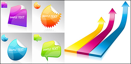 Angle with the three-dimensional shape of the arrow vector material