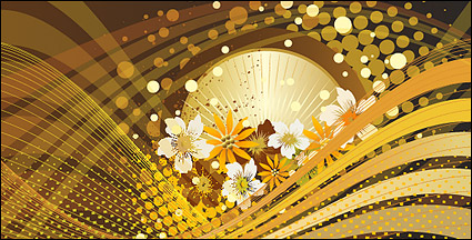 Flower background vector lines and movement of the material