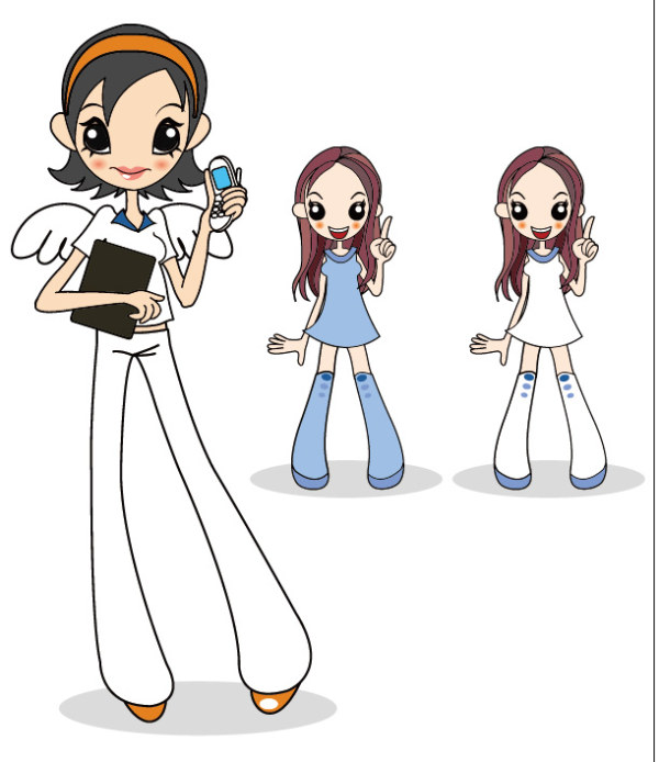 Telephone Angel Girl Vector 