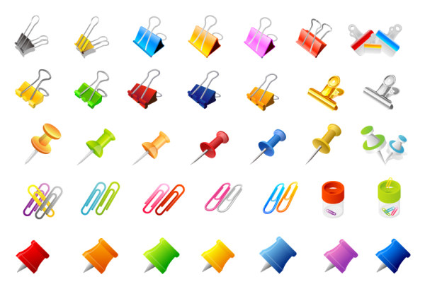 Clips and pins vector