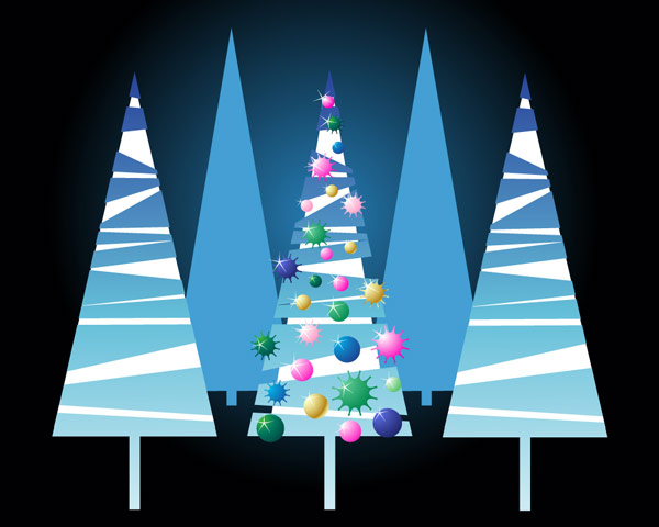Lovely Christmas tree vector material&nbsp;