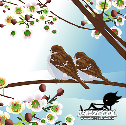 Two birds vector