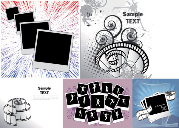 Photo film theme vector material