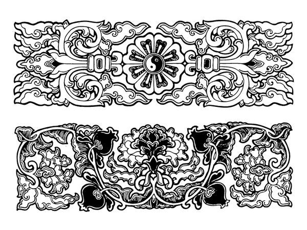 Chinese classical vector of the material 23