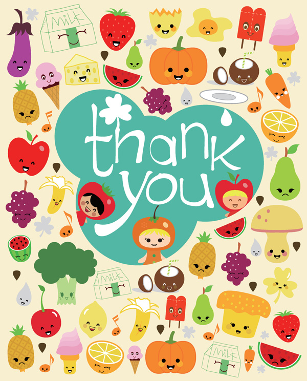 Cartoon fruit expression vector material