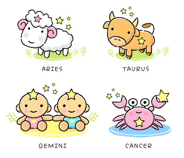 Cartoon 12 constellation vector material (A-1)